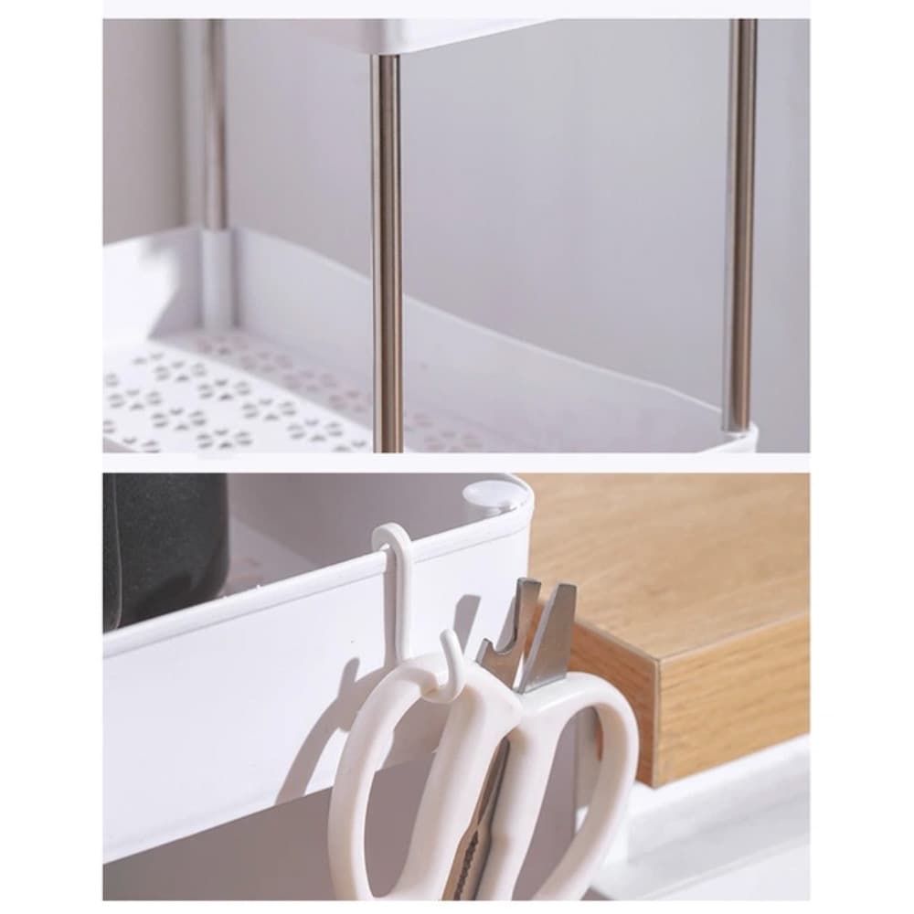 Етажерка на колесах 4 яруси вузька 80 × 39 × 12,5 см біла (3)